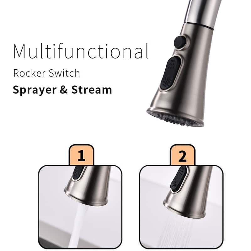 PROOX 360 Rotation Single Handle Kitchen Sink Faucet Pull Down Sprayer