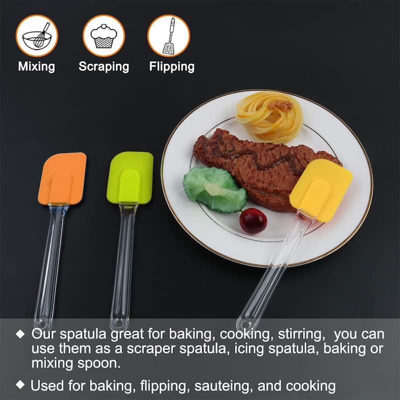 3pcs Flexible Silicone Spatula Set Heat Resistant Non Stick - 7.3" x 1.7"(L*W)