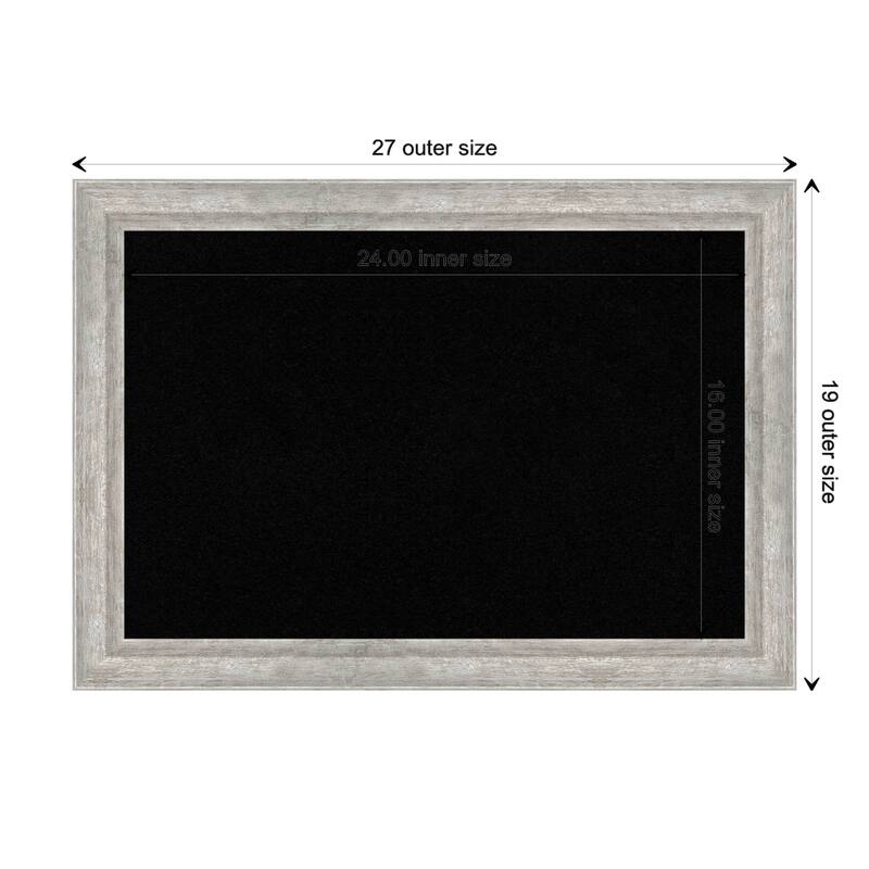 Angled Silver Wood Framed Black Corkboard Bulletin Board, Organization Board, Pin Board - Board Size 24x16