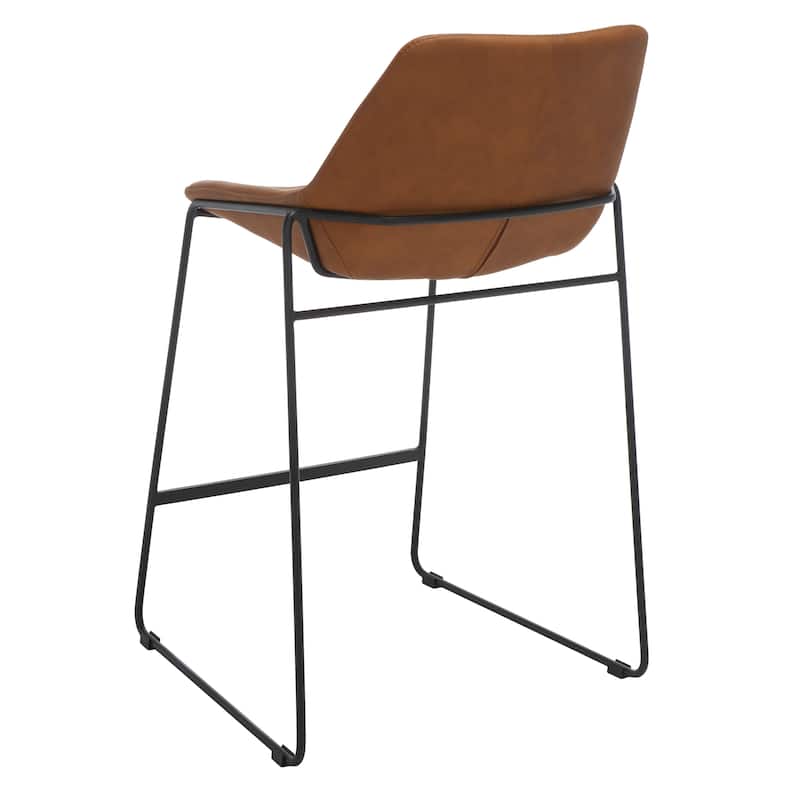 SAFAVIEH Essyllt Mid-Century Modern Counter Stool - 25" W x 22" D x 39" H - 25Wx22Dx39H