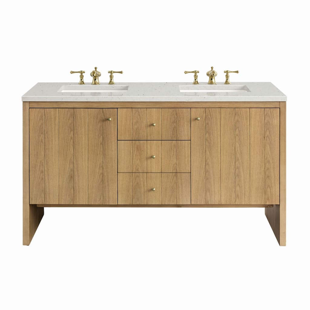 James Martin Vanities 435-V60D-3LDL Hudson 60" Double Basin Wood