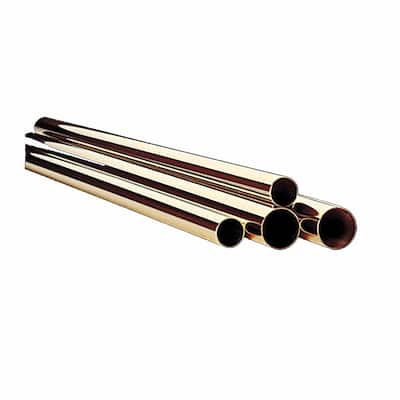 Polished Railing Connectors and Solid Brass Bar Rail Tubing 1 1/2 in. dia Renovators Supply - N/A