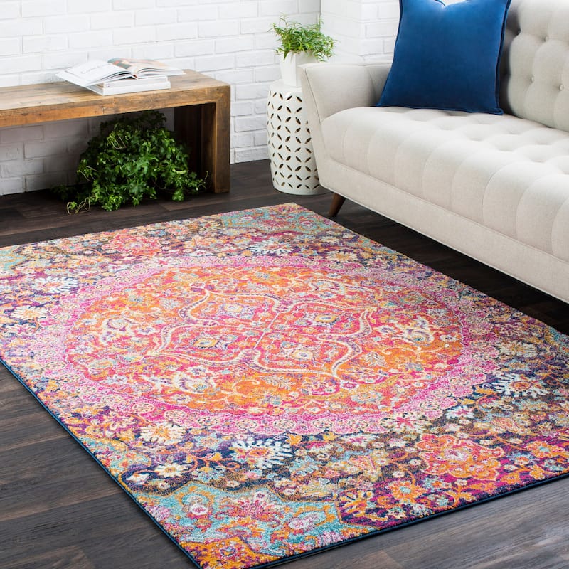 Livabliss Roanoke Pink & Purple Medallion Runner Rug - 2' 7" x 7' 3"