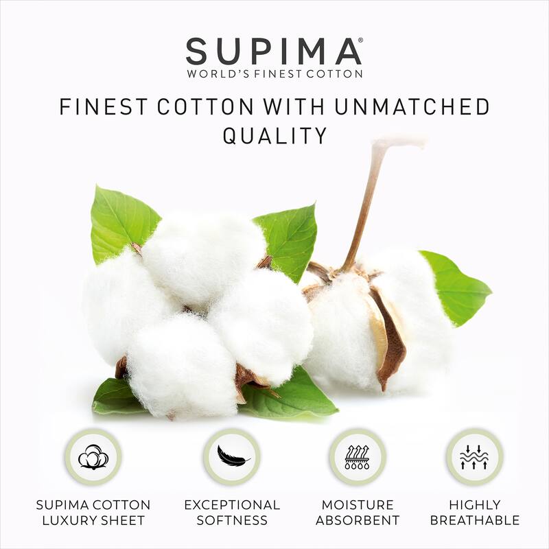 Aireolux 800TC Premium-Quality Supima Cotton Pillowcase Set