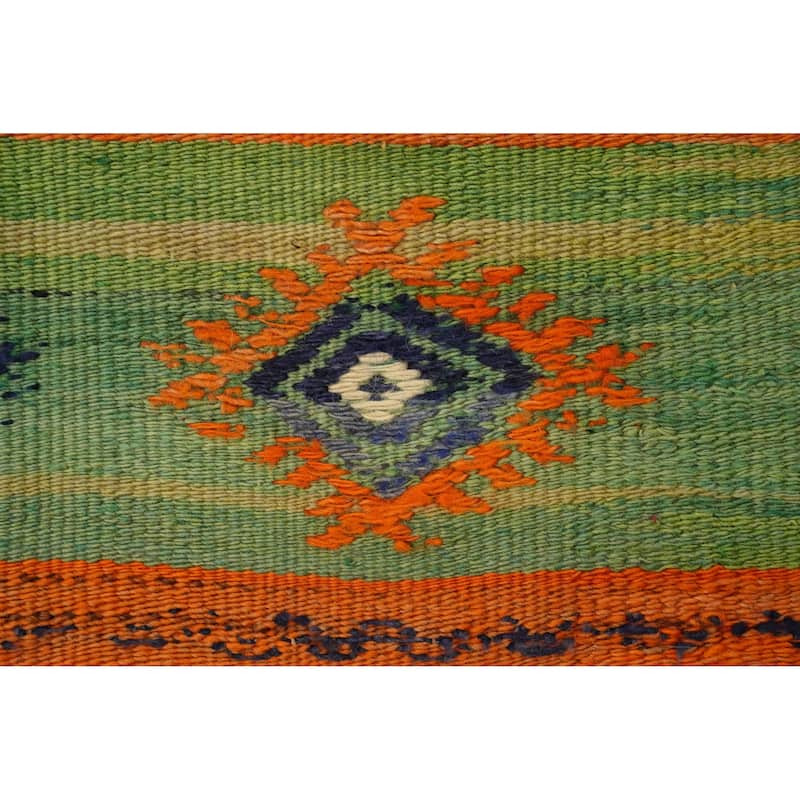 Hand Woven Oriental 100% Wool Carpet Southwestern Tribal Multi-Colored Kilim Area Rug - 7' 5'' X 6' 0''
