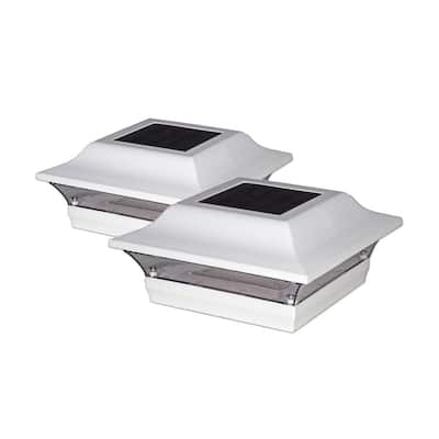 Classy Caps 5x5 White Aluminum Imperial Solar Post Cap (Set of 2)