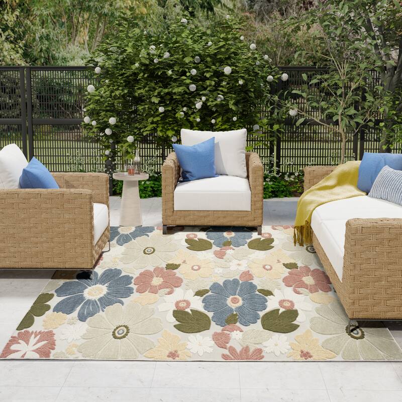Nourison Aloha Indoor/Outdoor Floral Area Rug