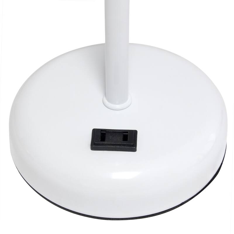 19.5 in. White Finish Table Lamp with Blue Shade, Durable Stick Lamp for End/Side Tables