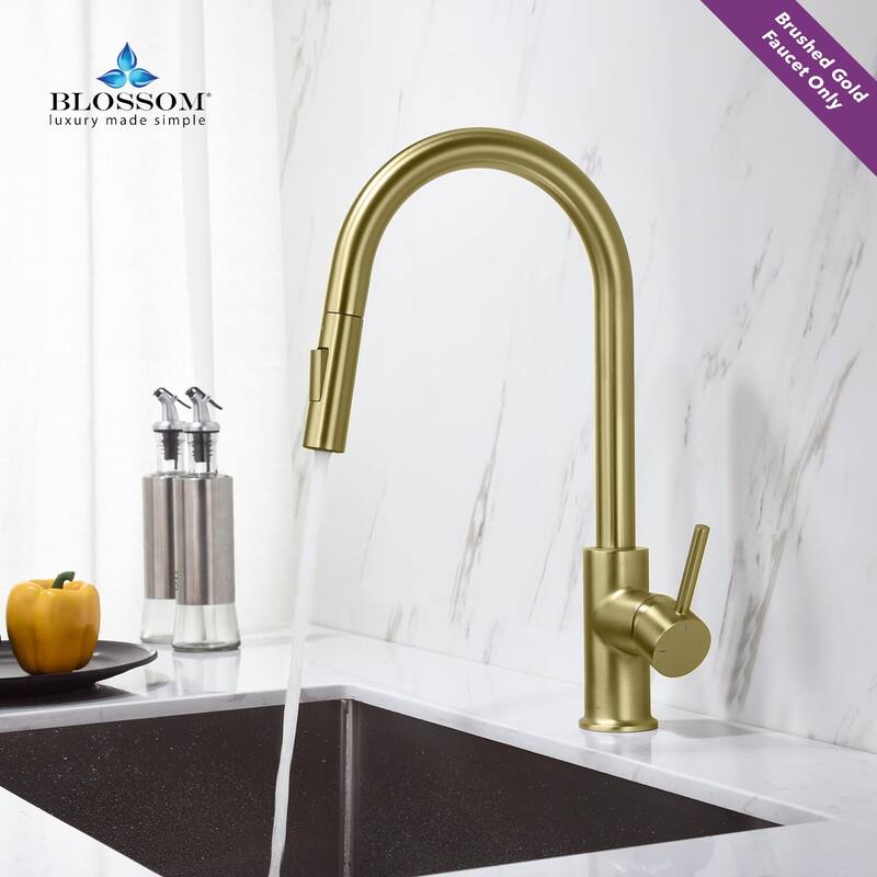 Blossom Solid Pull-Down Kitchen Faucet w/ 360 Swivel, Single Handle