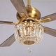 Parrot Uncle 52" Modern Gold Wood 5-Blade Crystal Ceiling Fan with Remote and Light Kit - Bed Bath & Beyond - 34705196