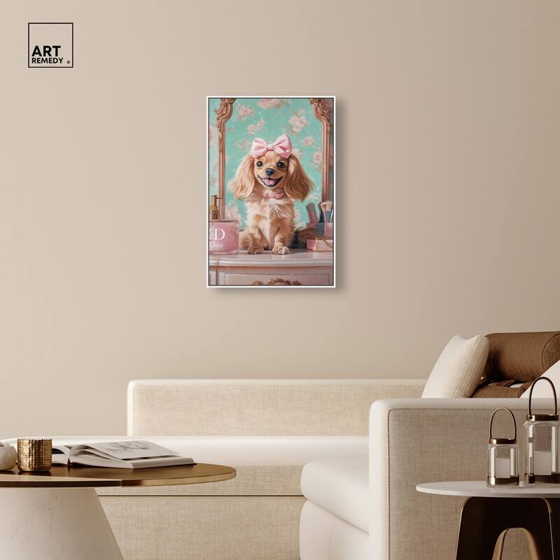 Cute Doxxie at the Vanity Canvas by Art Remedy