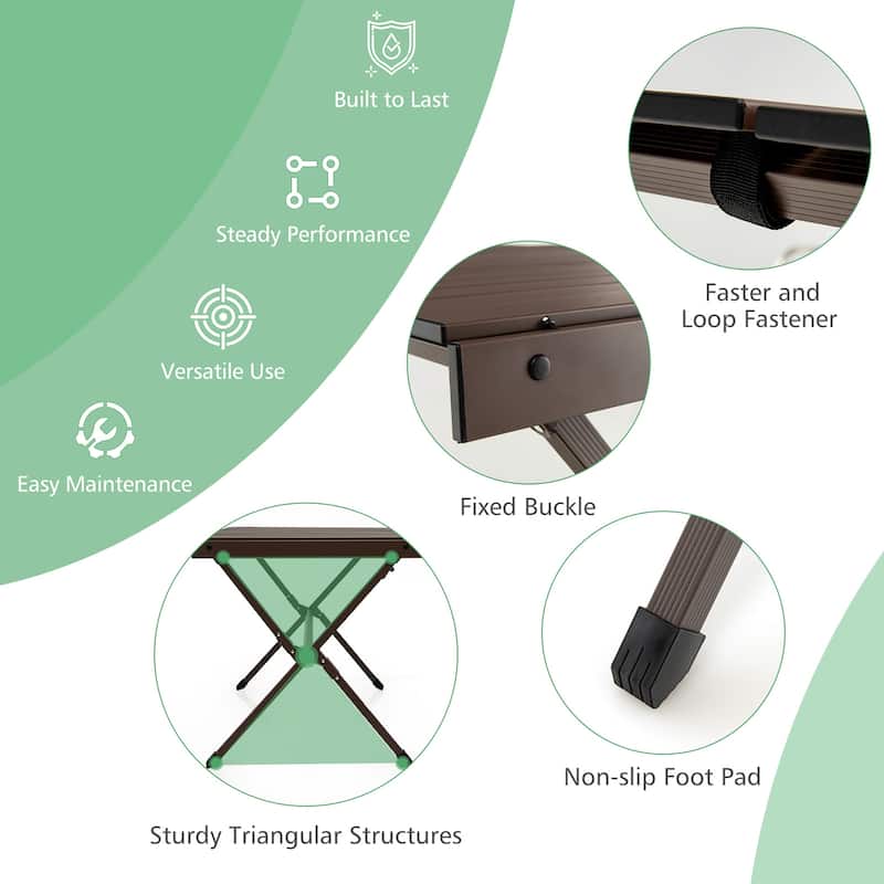 Costway 4-6 Person Portable Aluminum Camping Table Lightweight Roll Up - See Details