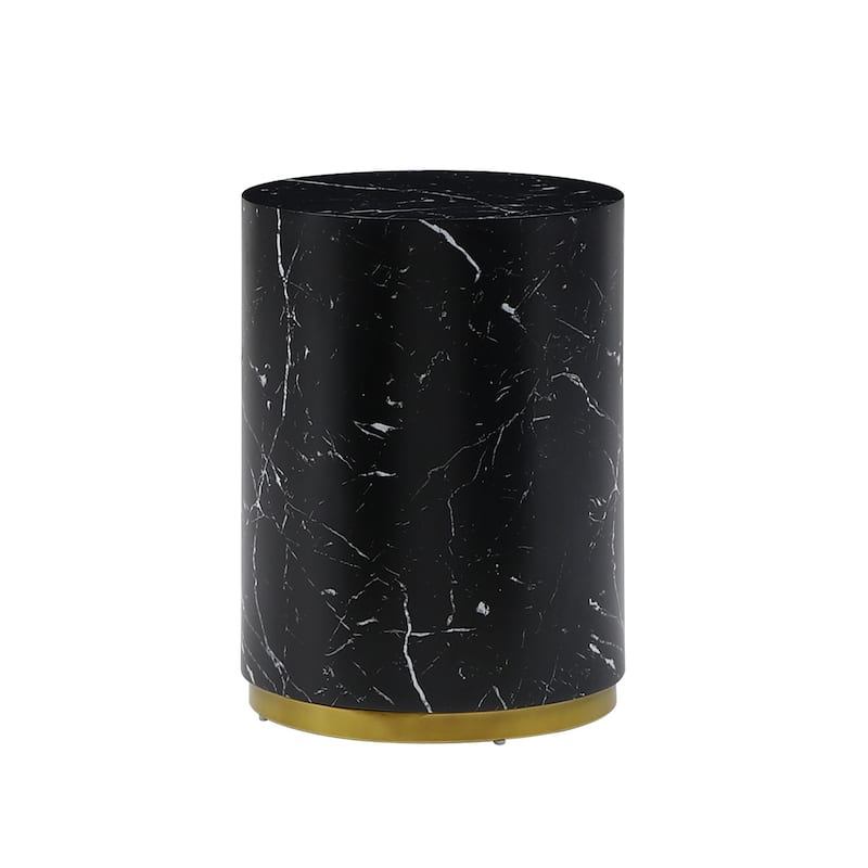 GDF Studio - Calera Modern Wood Round Side Table - Black