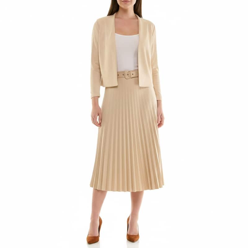 Nicole Miller Faux Suede Collarless Jacket