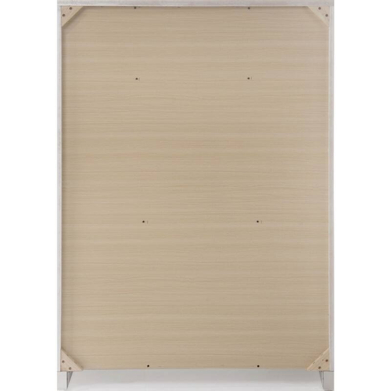 Chest With Six Center Metal Glide Drawers In White Gloss Finish