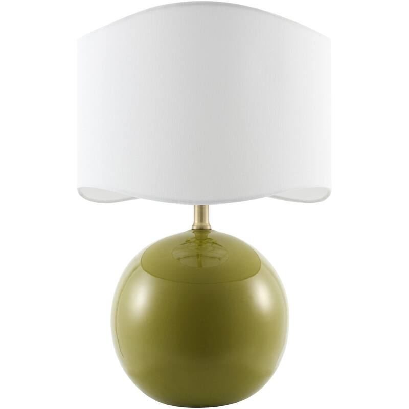 Livabliss Alvary Modern Accent Table Lamp - Olive/Scalloped