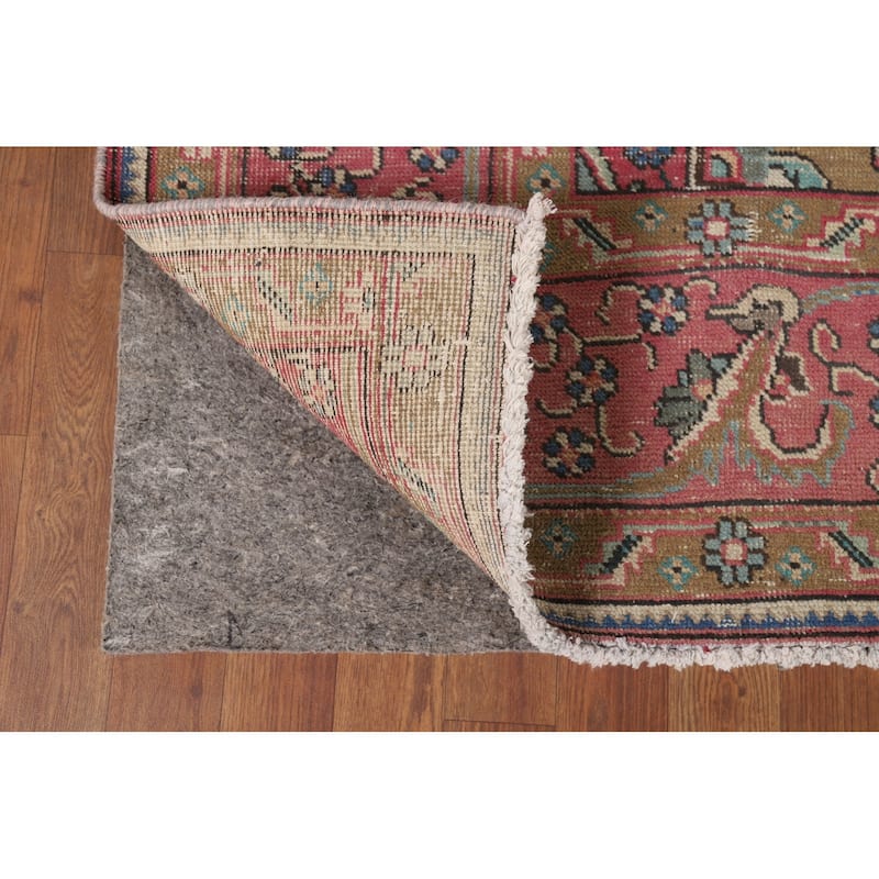 Pink Tabriz Vintage Persian Rug Hand-Knotted Wool Carpet - 8'3" x 10'10"