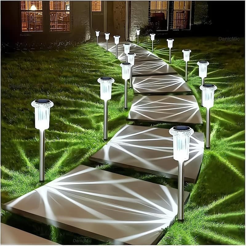 13'' Solar Pathway Lights Outdoor LED Yard Lights for Garden, Driveway