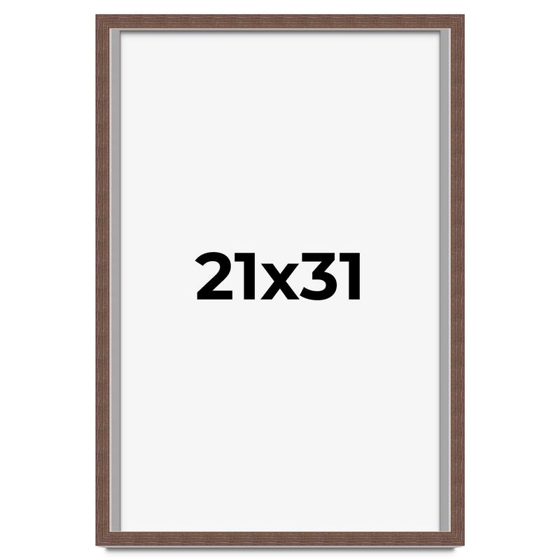 21x31 Shadow Box Frame Brown | 1.125 inches Deep Real Wood Rustic