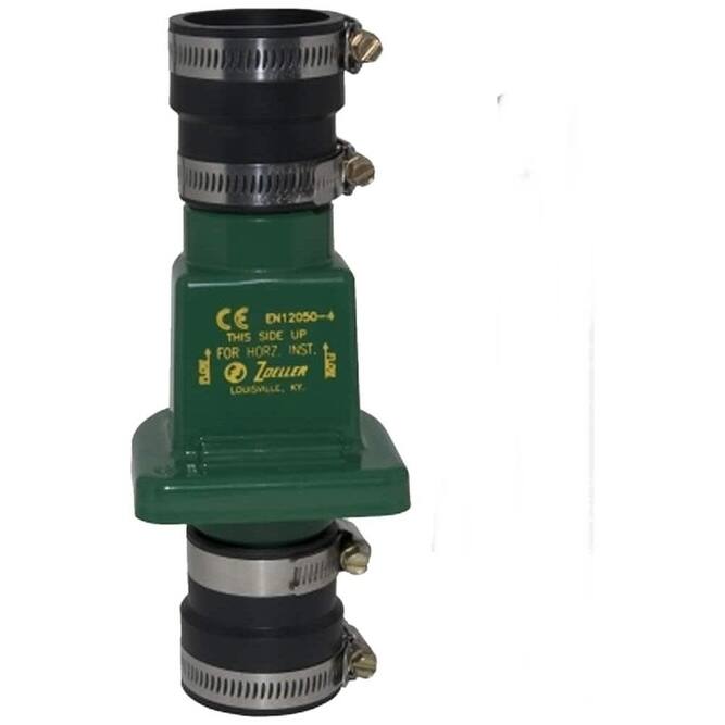 Zoeller 1-1/4" or 1-1/2" PVC Check Valve with Slip Unions - Natural