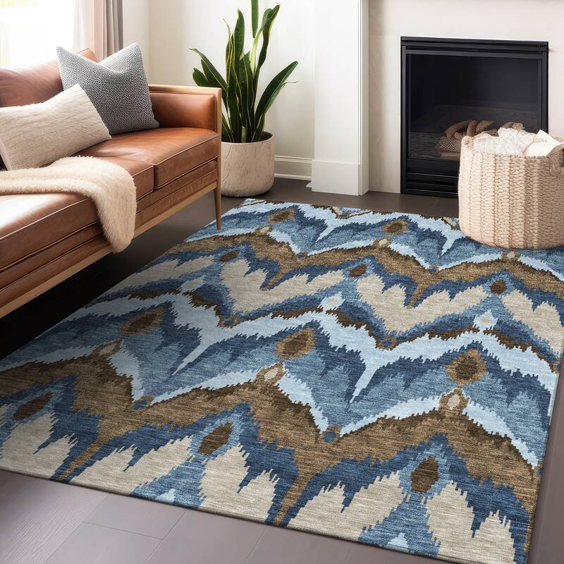 Premium Washable Super Soft Modern Ikat Mayfield Rug