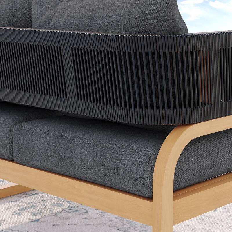 Corvus Rocio Outdoor Loveseat with Sunbrella Cushions and Pillows