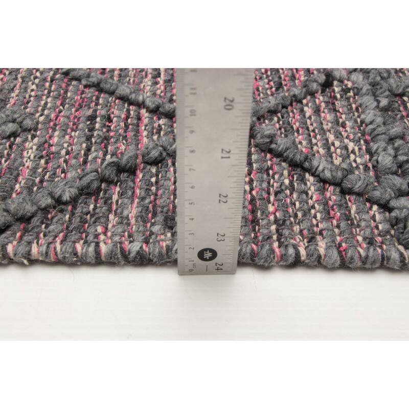 ECARPETGALLERY Braid weave Sienna Grey Wool Rug - 6'0 x 9'0