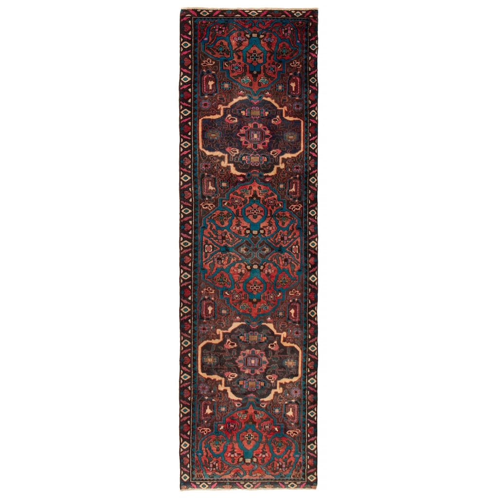 ECARPETGALLERY Hand-knotted Konya Anatolian Black, Red Wool Rug - 3'3 x 11'4
