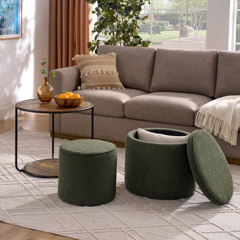 Ottoman, multifunctional combination set table Ottoman, combination of Ottoman and table, with drum stool, with storage space