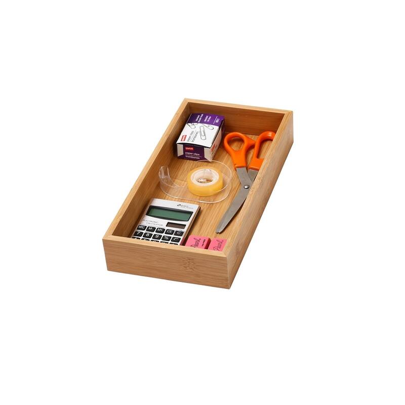 YBM Home Bamboo Kitchen Drawer Organizer Storage Box