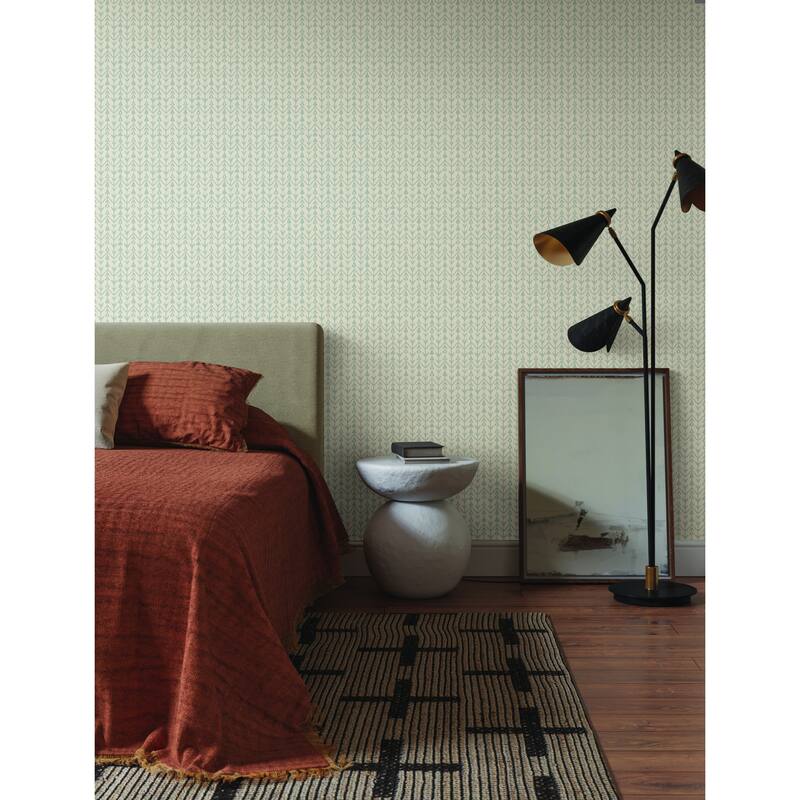 Soissons Martigue Stripe 27 In W X 27 Ft L Wallpaper - Sage