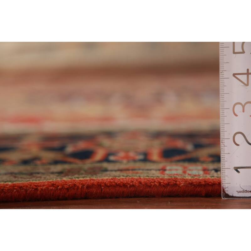 Geometric Heriz Serapi Indian Rug Hand-Knotted Oriental Wool Carpet - 8'11" x 11'11"