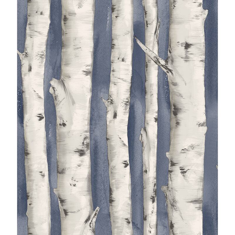 Trees Barack Pioneer Off-White Birch Tree 33' L X 20.5 W Wallpaper Roll