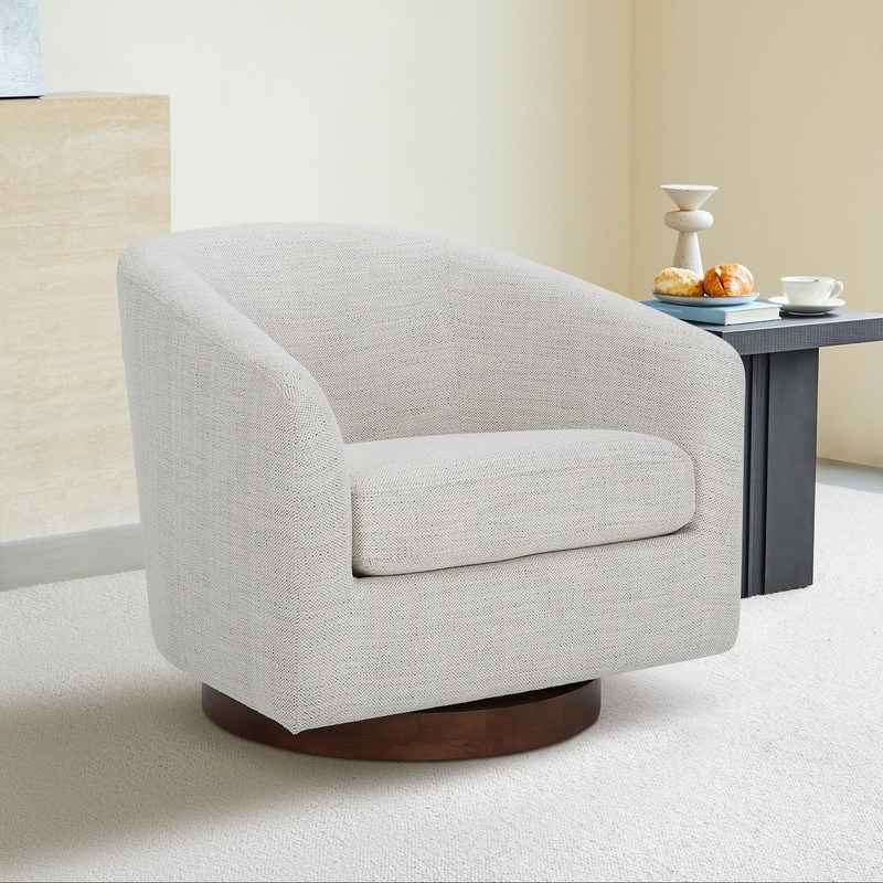 Spruce & Spring 360 Swivel Accent Chair with Solid Wood Base