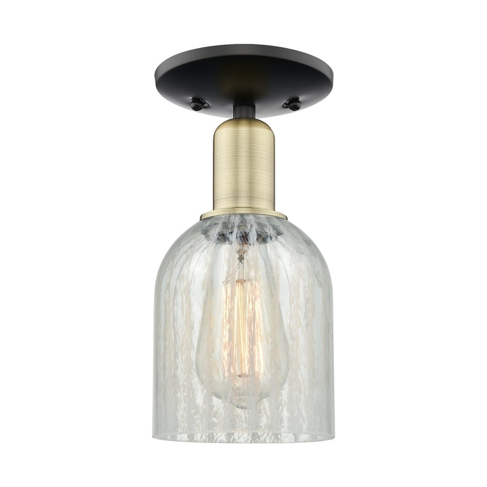 Innovations Lighting Endless Possibilities Arcadia - Caledonia - 1 Light 5" Semi-Flush Mount with Mouchette Shade