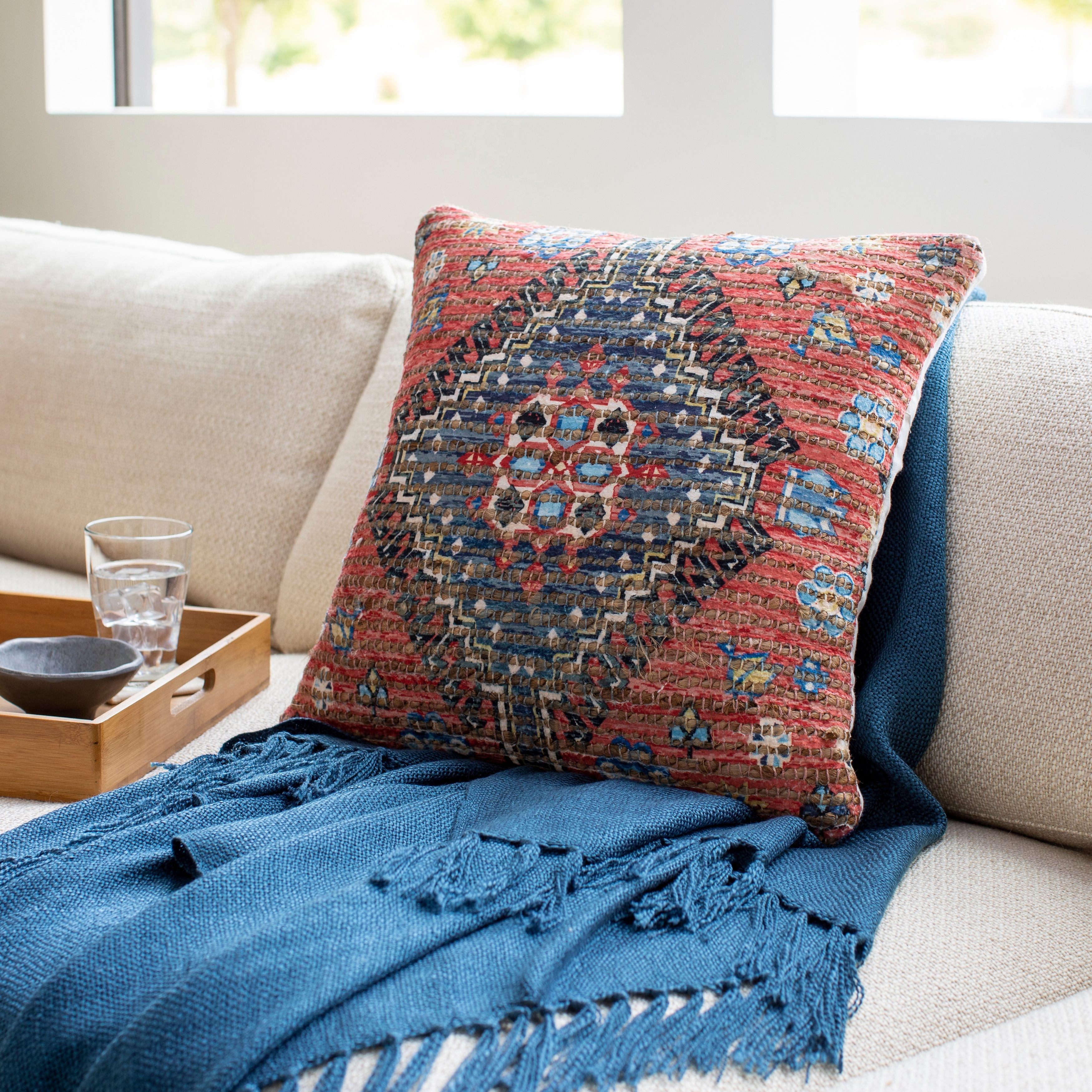 Artistic Weavers Cerena Hand Embroidered Boho Throw Pillow - On