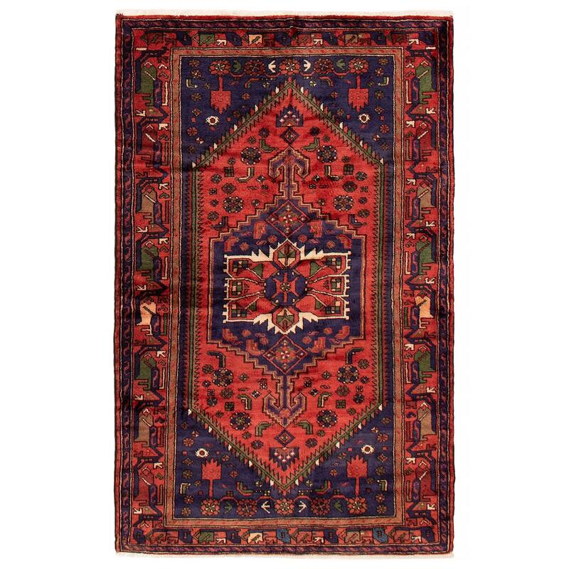 ECARPETGALLERY Hand-knotted Anadol Red Wool Rug - 4'8 x 7'7 - Red - 4'8 x 7'7