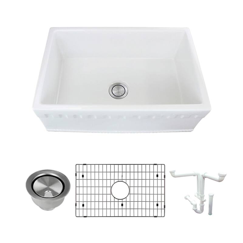 Transolid K-FUSE302010 Covington 30" Farmhouse Single Basin Fireclay - Natural
