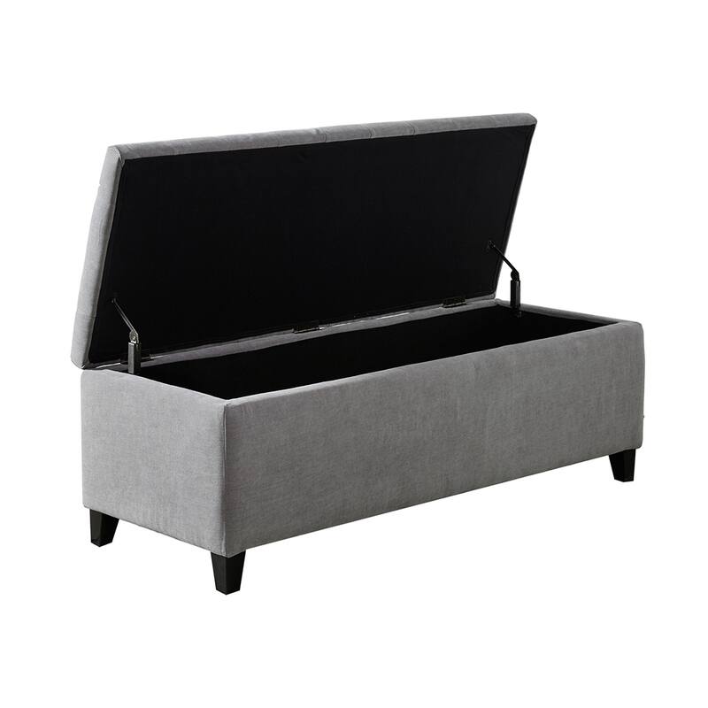 Stylish Mid-Century Modern Upholstered Tufted Storage Bench for Bedrooms or Entryways