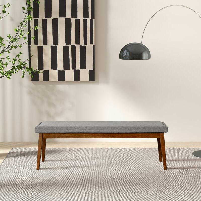 Warren Bench in Ash Grey Fabric