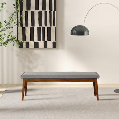 Warren Bench in Ash Grey Fabric