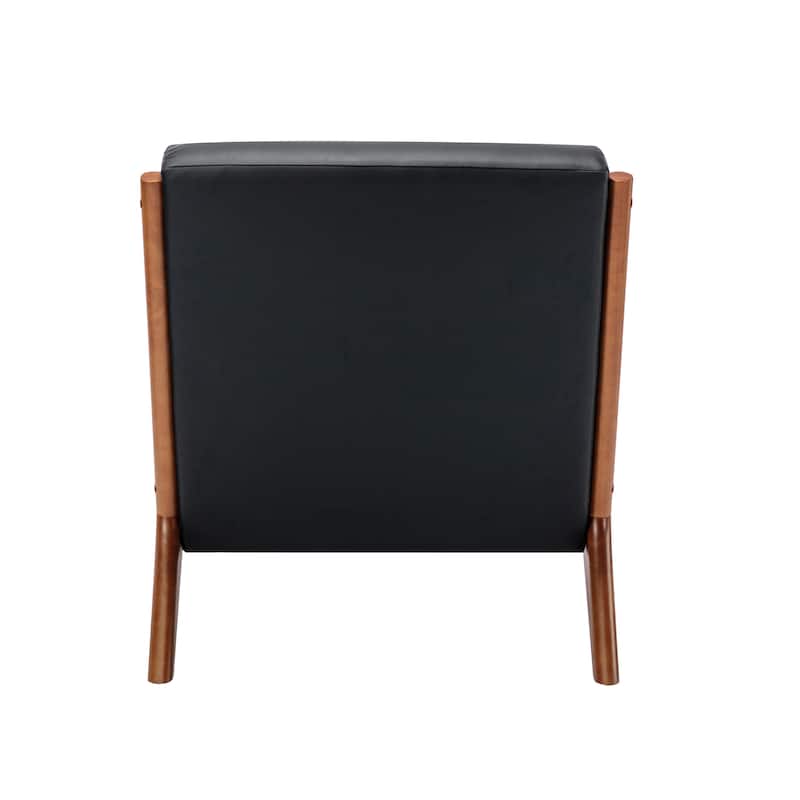 Porthos Home Joa Accent Chair with Pillow, PU Upholstery, Rubberwood Legs