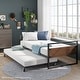 preview thumbnail 1 of 8, Priage by ZINUS Brown Bamboo and Metal Daybed with Trundle