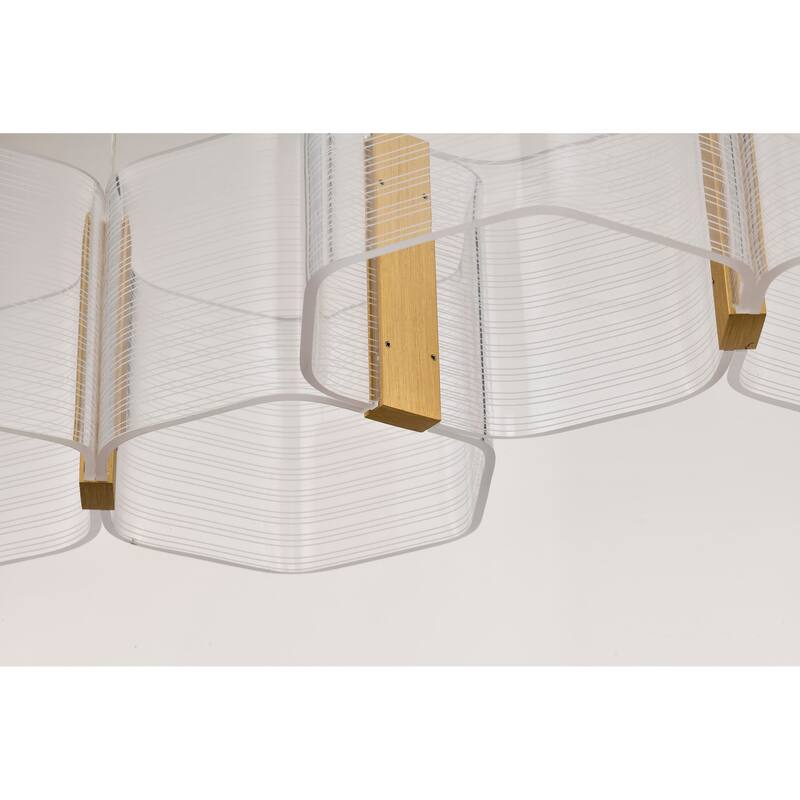 Kenzo LED 6 Light Island Pendant Polished Anodized Bronze Finish Light Guide Panel - Polished Anodized Bronze