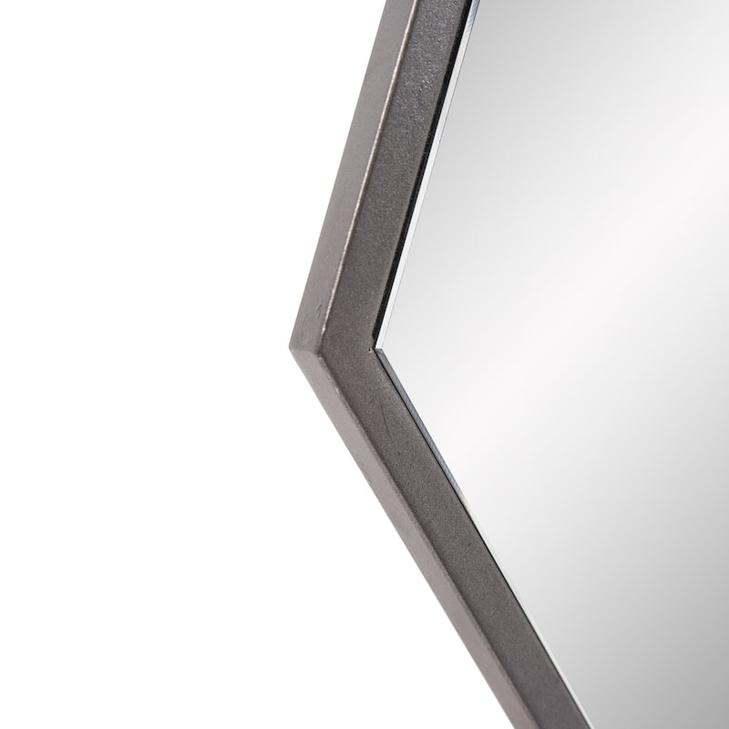 Allan Andrews Silver Heaxgonal Shaped Metal Framed Wall Mirror - 30" x 30"