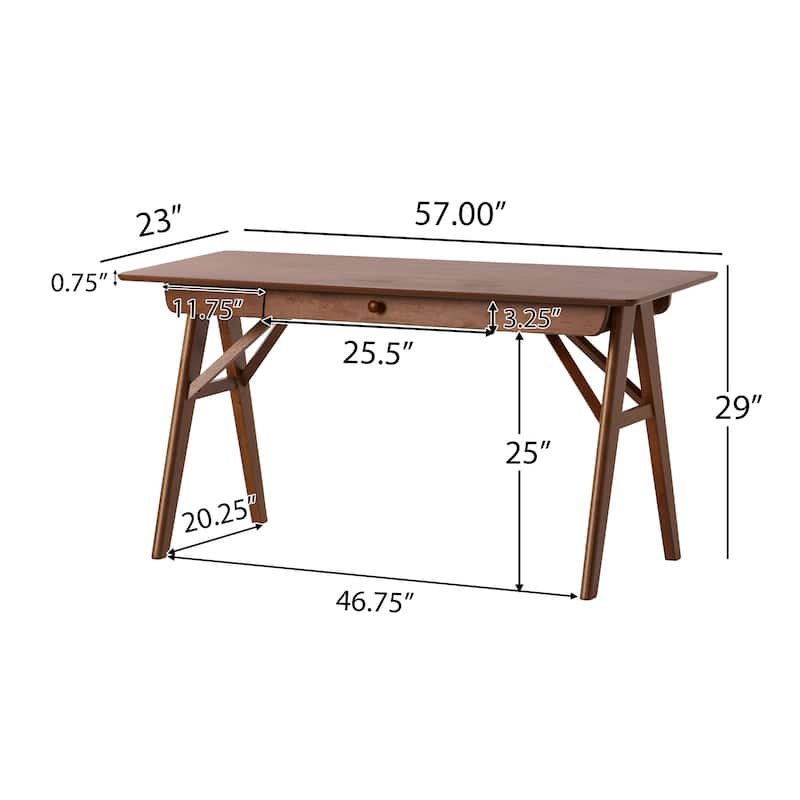 Wood Desk with Drawers, Small Computer Desk for Small Spaces