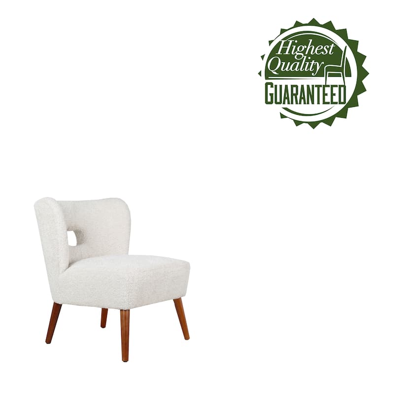 Porthos Home Hayle Sherpa Fabric Slipper Accent Chair with Rubberwood Legs
