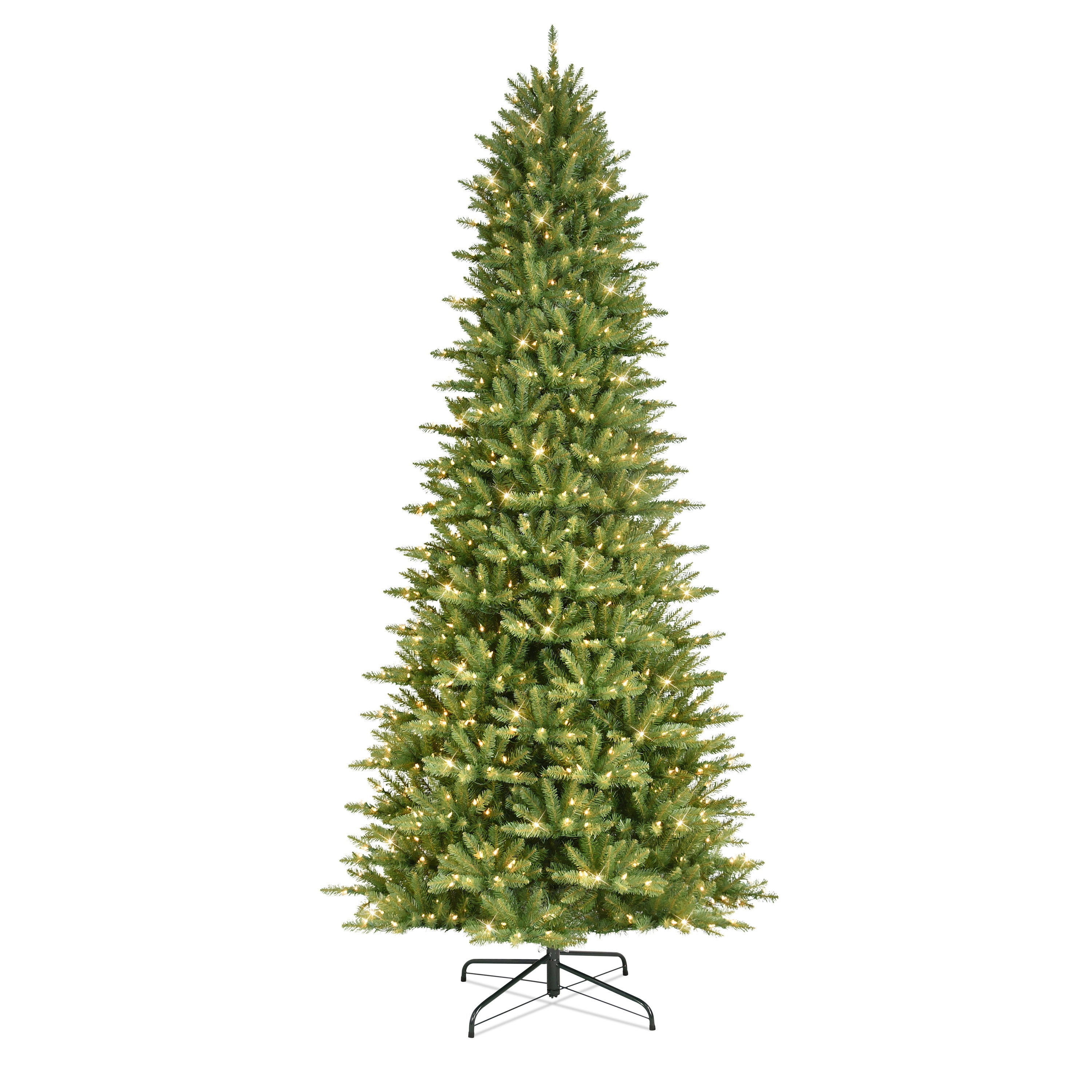 Puleo International 10 ft. Pre-lit Slim Fraser Fir Artificial Christmas Tree