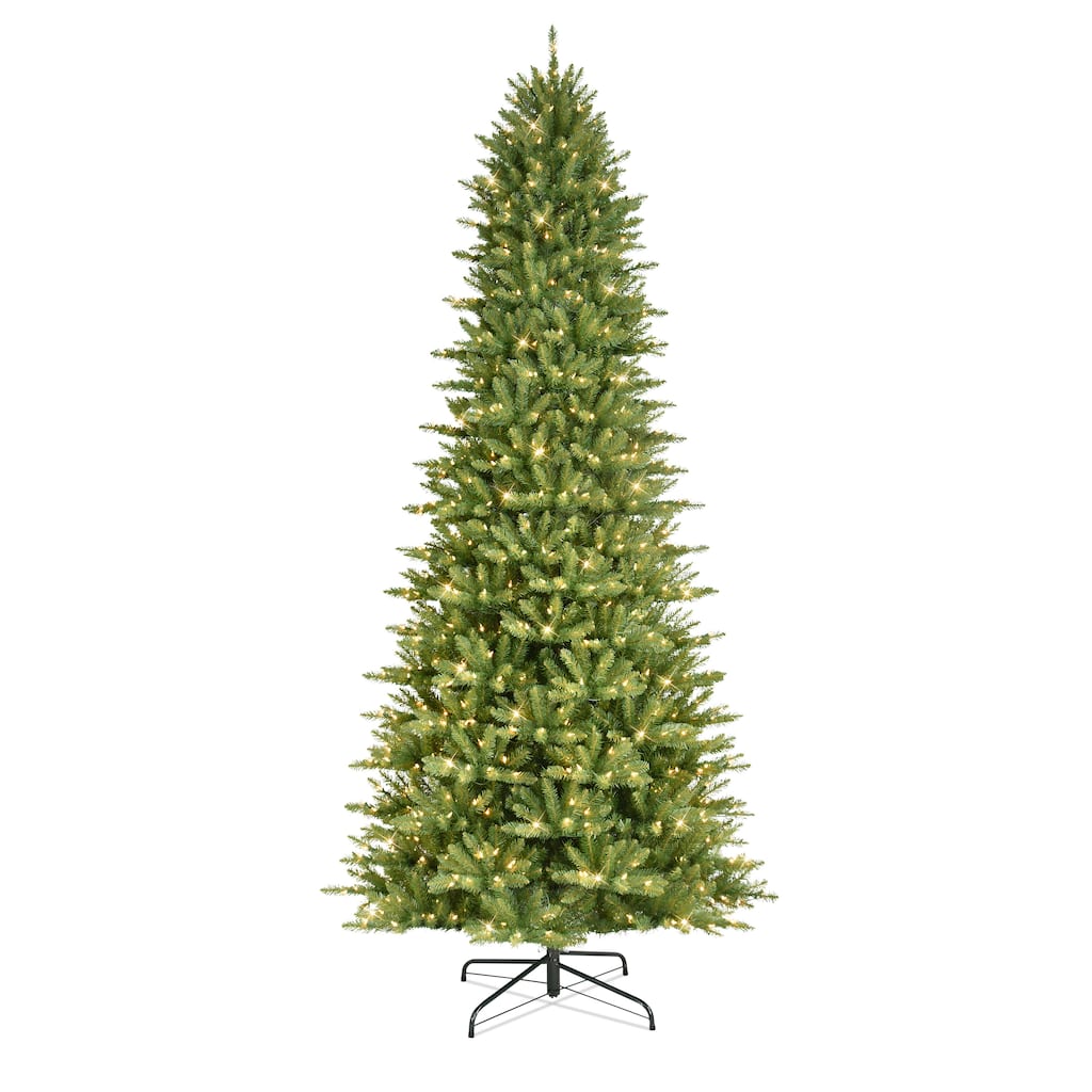 Puleo International 12 ft. Pre-lit Slim Fraser Fir Artificial Christmas Tree