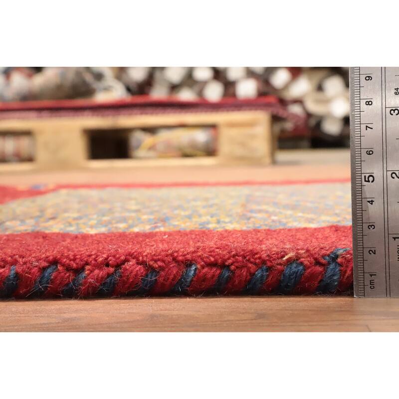 Hand Knotted Oriental 100% Wool Carpet Tribal Animal Pictorial Multi-Colored Gabbeh Area Rug - 3' 11'' X 2' 4''